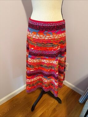 Apsara Bright Multicolor Striped A-Line Cotton Skirt